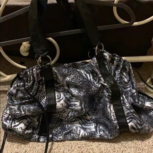 Grey and black sequins purse